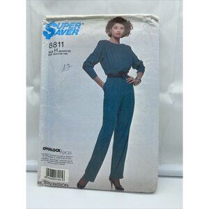 Simplicity 8811 Super Saver Misses 6 8 10 12 14 Easy Sew Jumpsuit New Uncut 1988